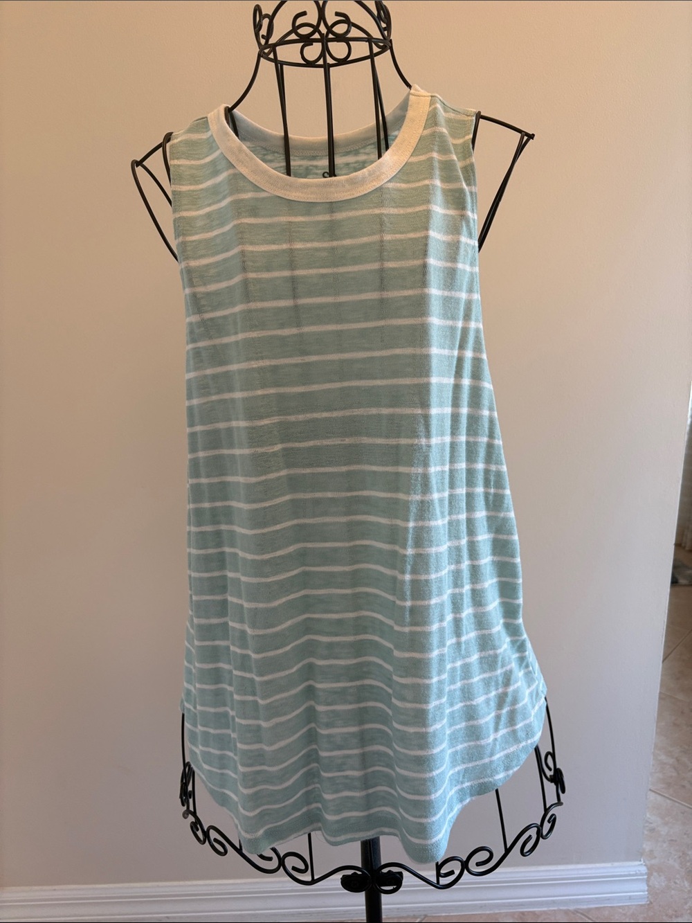 SO Light Blue and White Striped Tank Top